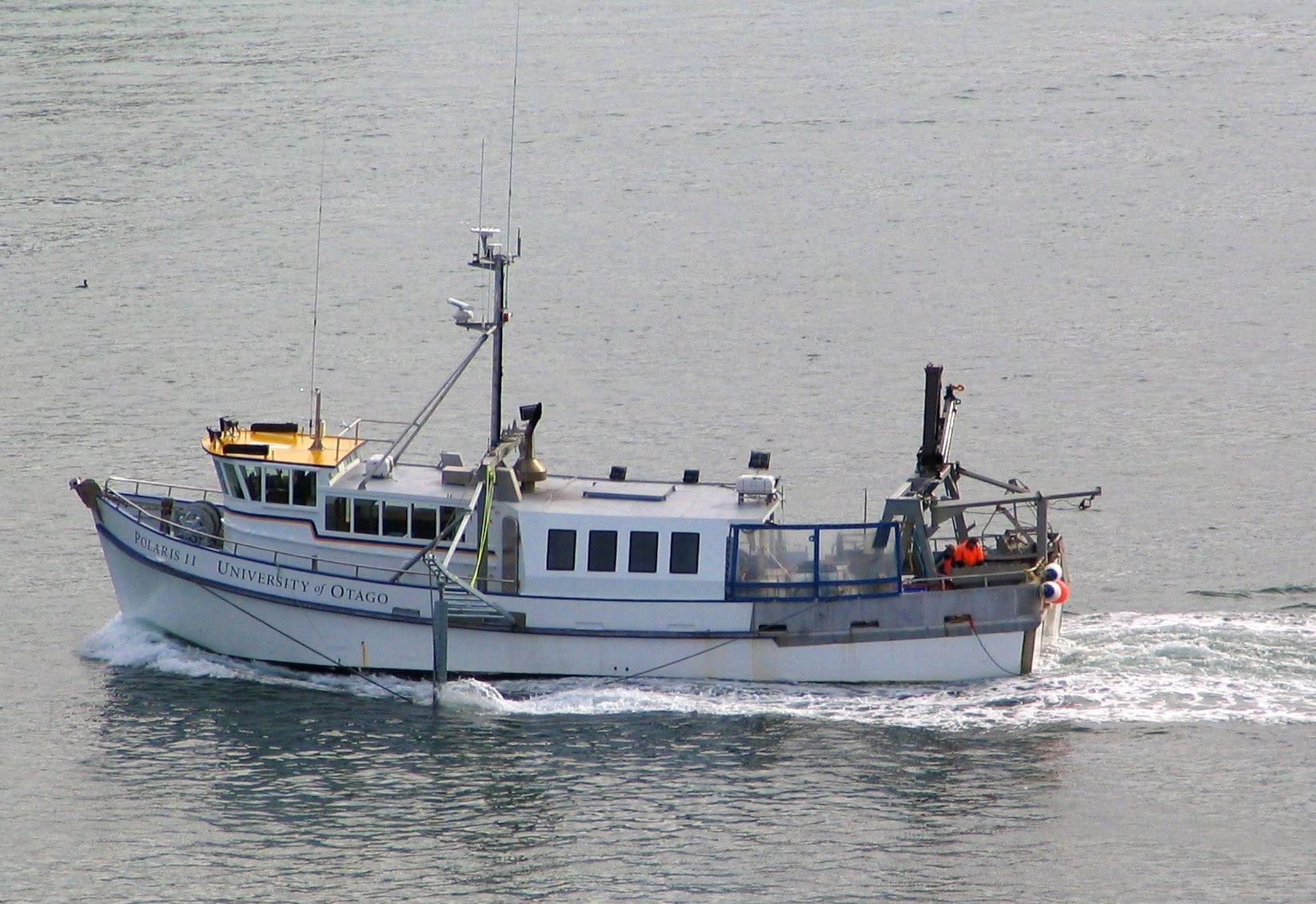 a large vessel performing a mbes survey on open water